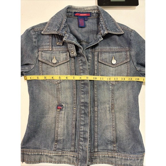 BCBG VINTAGE LADIES BLUE JEAN JACKET MAX AZRIA SIZE XS - Picture 9 of 11